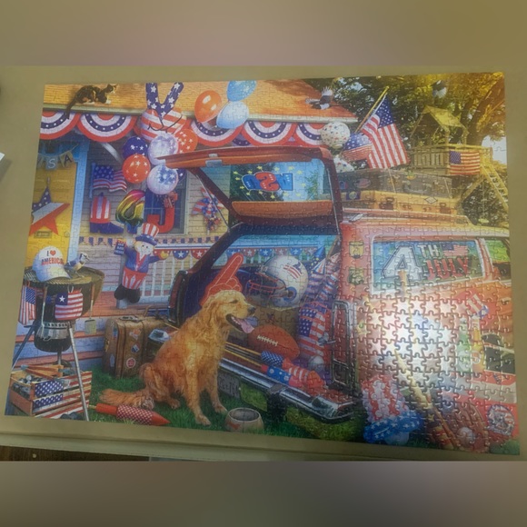 🧩Country Life-“Patriotic Road Trip”-Buffalo Games 1000 piece jigsaw puzzle - Picture 2 of 2